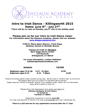 Dates: June 8th July 27th template