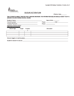 THE INFORMATION BELOW SHOULD ASSIST YOU IF A SEIZURE OCCURS DURING SCHOOL HOURS