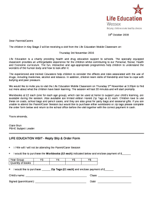 The children in Key Stage 2 will be receiving a visit from the Life Education Mobile Classroom on: template