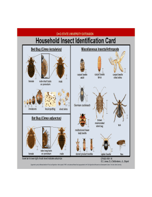 Fillable Online Household Insect Identification Card Fax Email Print Pdffiller