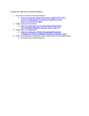 Foreign pilot application procedural guidance: