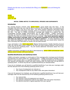 If this coverage ends some day, you may be able to continue that coverage under circumstances and conditions outlined in the rest of this letter