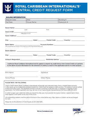 Fillable Online CENTRAL CREDIT REQUEST FORM Fax Email Print - pdfFiller
