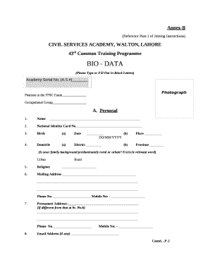 Joining instruction template