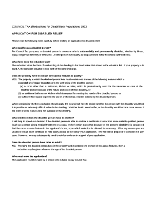 COUNCIL TAX (Reductions for Disabilities) Regulations 1992