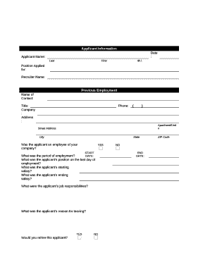 Was the applicant an employee of your company