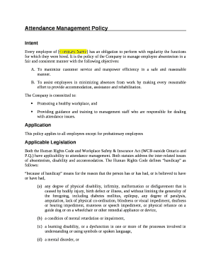 Every employee of Company Name has an obligation to perform with regularity the functions for which they were hired