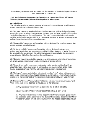 The following ordinance shall be codified as Section 11-2 of Article I, Chapter 11 of the East Have Code of Ordinances template