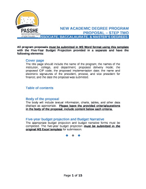 NEW ACADEMIC DEGREE PROGRAM PROPOSAL STEP TWO