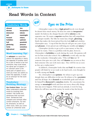 Fillable Online Antonyms to Know Fax Email Print - pdfFiller