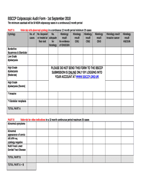 BSCCP Colposcopic Audit - 1st September 2018 template