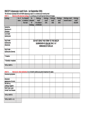 BSCCP Colposcopic Audit - 1st September 2015 template