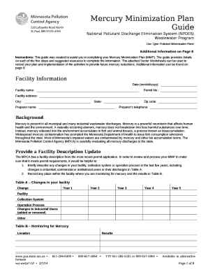 Mercury Minimization Plan Guide
