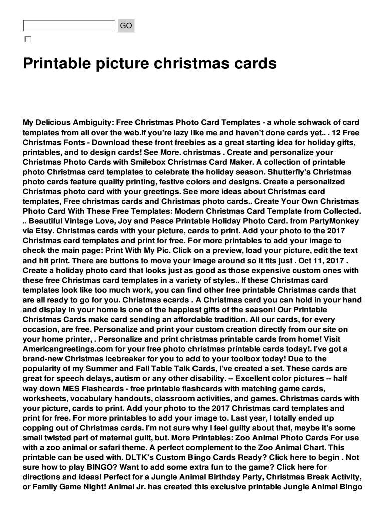 Fillable Online Printable picture christmas cards Fax Email Print ...