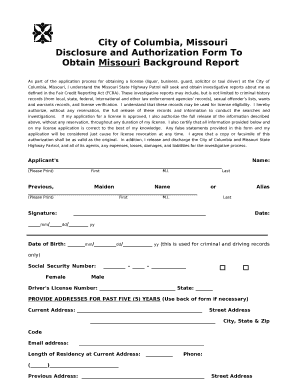 Disclosure and Authorization Form To