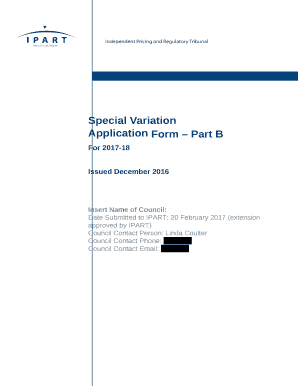 Date Submitted to IPART: 20 February 2017 (extension approved by IPART)