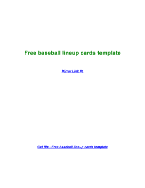 Fillable Online Free baseball lineup cards template Fax Email Print ...