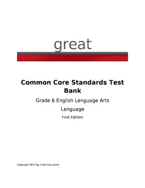Common Core Standards Test Bank