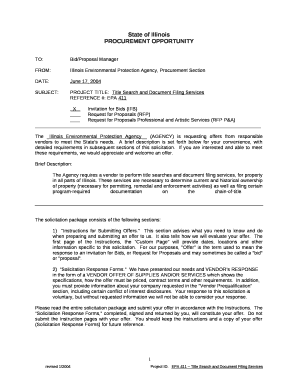 FROM:Illinois Environmental Protection Agency, Procurement Section