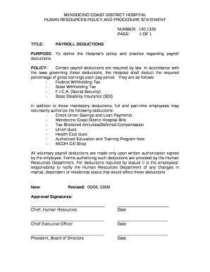 TITLE:PAYROLL DEDUCTIONS