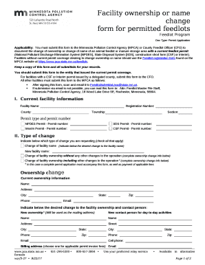 Facility ownership or name change