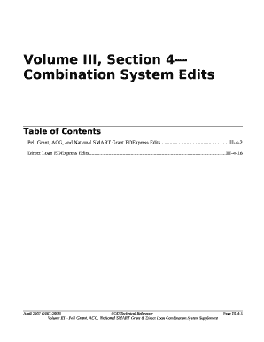 Volume III, Section 4Combination System Edits