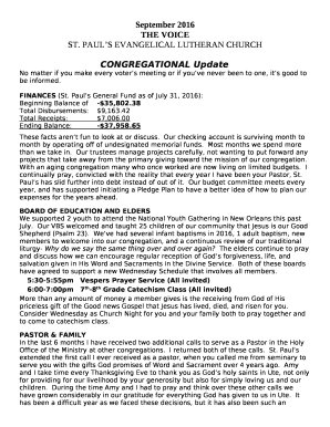 CONGREGATIONAL Update
