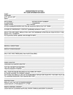 ZOOKEEPERS PET SITTING