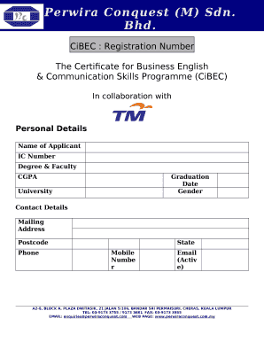 CiBEC : Registration Number