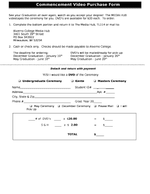 Commencement Video Purchase Form