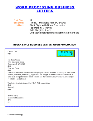 fillable online word processing business letters fax email print online word style