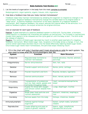 Body Systems Test Review-KEY