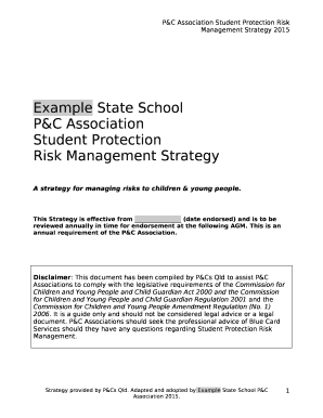 This Strategy is effective from (date endorsed) and is to be reviewed annually in time for endorsement at the following AGM