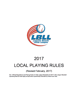 Fillable Online The Official Regulations and Playing Rules of Little ...