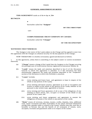 assignment of rents mortgage