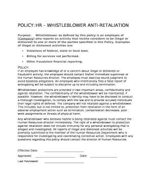 Anti retaliation policies