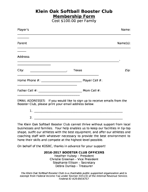 Klein Oak Softball Booster Club