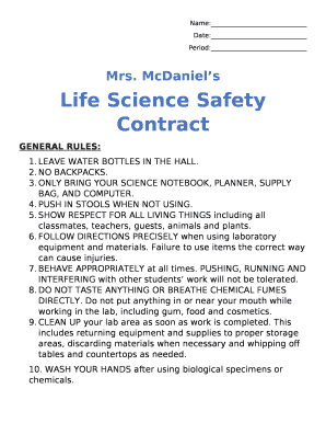 Life Science Safety Contract