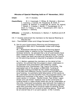 Minutes of Special Meeting held on 4th November, 2013 - Kilkenny ...