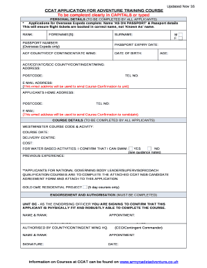 To be completed clearly in CAPITALS or typed