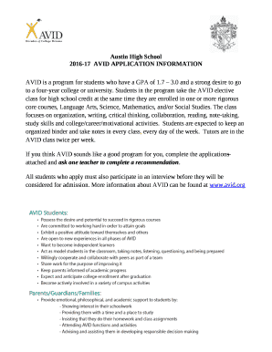 AVID is a program for students who have a GPA of 1