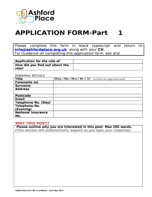Please complete this form in black typescript and return to infoashfordplace