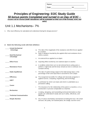 Principles of Engineering: EOC Study Guide