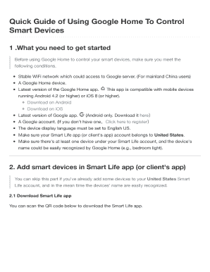 Fillable Online Quick Guide of Using Google Home To Control Fax Email ...