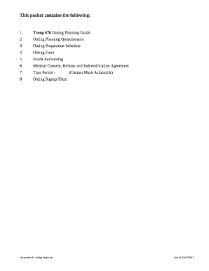 Troop 676 Outing Planning Guide