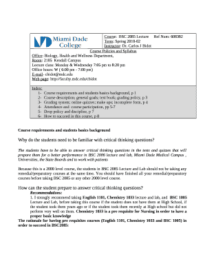 Course:BSC 2085 LectureRef Num: 608382