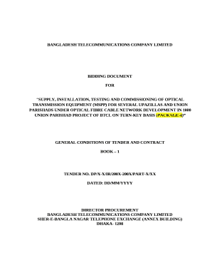 "SUPPLY, INSTALLATION, TESTING AND COMMISSIONING OF OPTICAL TRANSMISSION EQUIPMENT (MSPP) FOR SEVERAL UPAZILLAS AND UNION PARISHADS UNDER OPTICAL FIBRE CABLE NETWORK DEVELOPMENT IN 1000 UNION PARISHAD PROJECT OF BTCL ON TURN-KEY BASIS