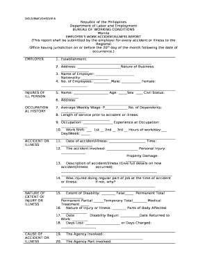 employer's work accident illness report