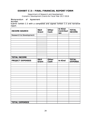 Exhibit C-3 FINAL FINANCIAL REPORT FORM