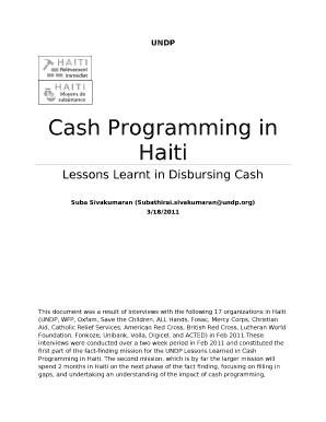 Cash Programming in Haiti